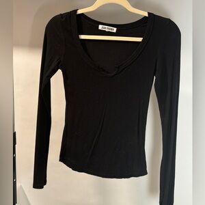 Joah Brown Black Long Sleeve Shirt, Size S-M